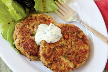 Salmon Cakes with Minted Cucumber Sauce