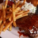 Sweet Chilli Ribs with Coleslaw and Chips Recipe